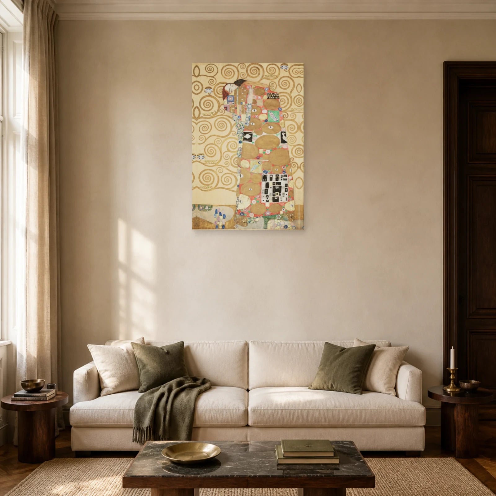 Tableau L’Accomplissement de Gustav Klimt – Frise Stoclet dans un salon - Art Virtuoso