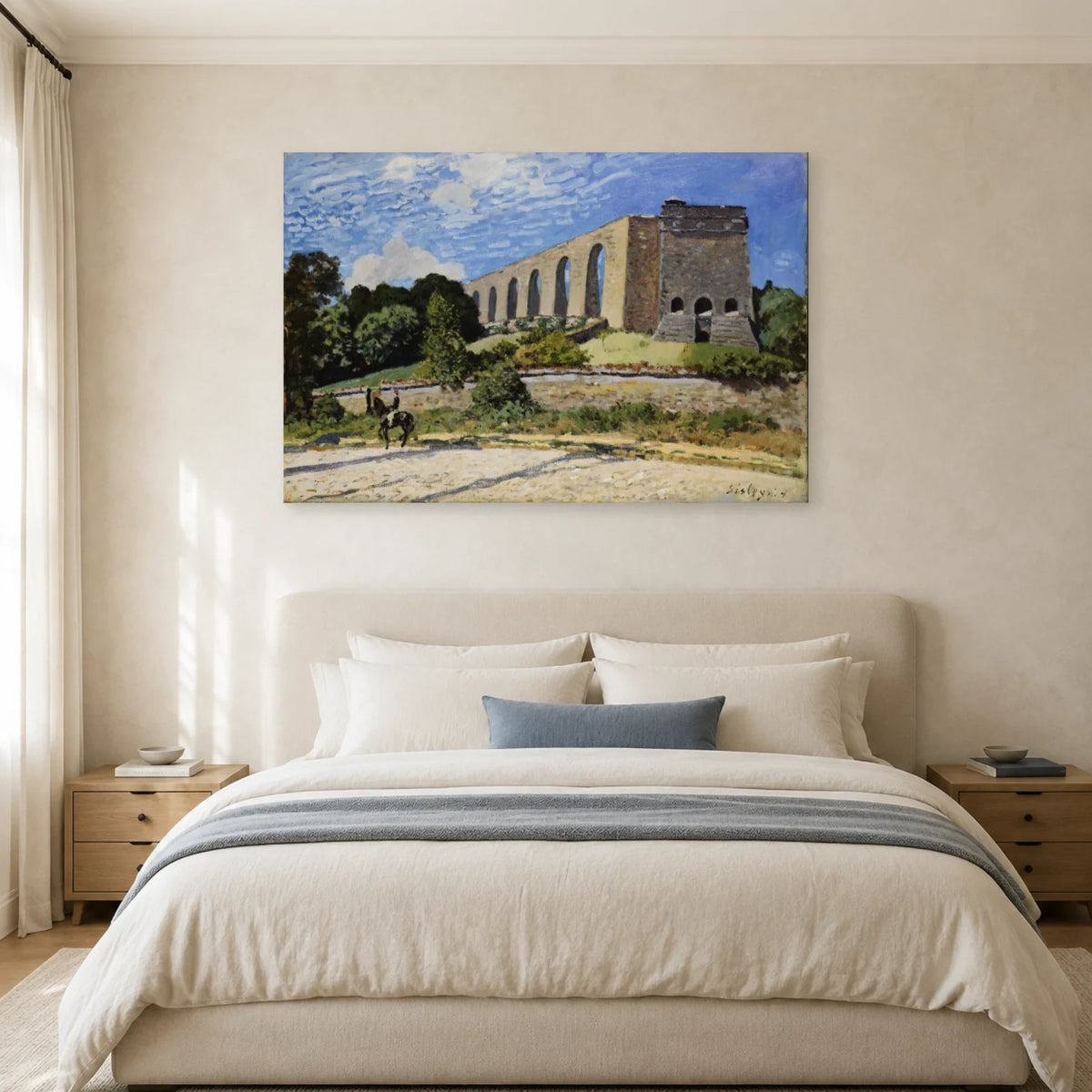 Tableau L'Aqueduc de Marly – Alfred Sisley dans une chambre - Art Virtuoso