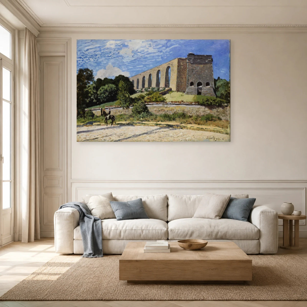 Tableau L'Aqueduc de Marly – Alfred Sisley dans un salon - Art Virtuoso