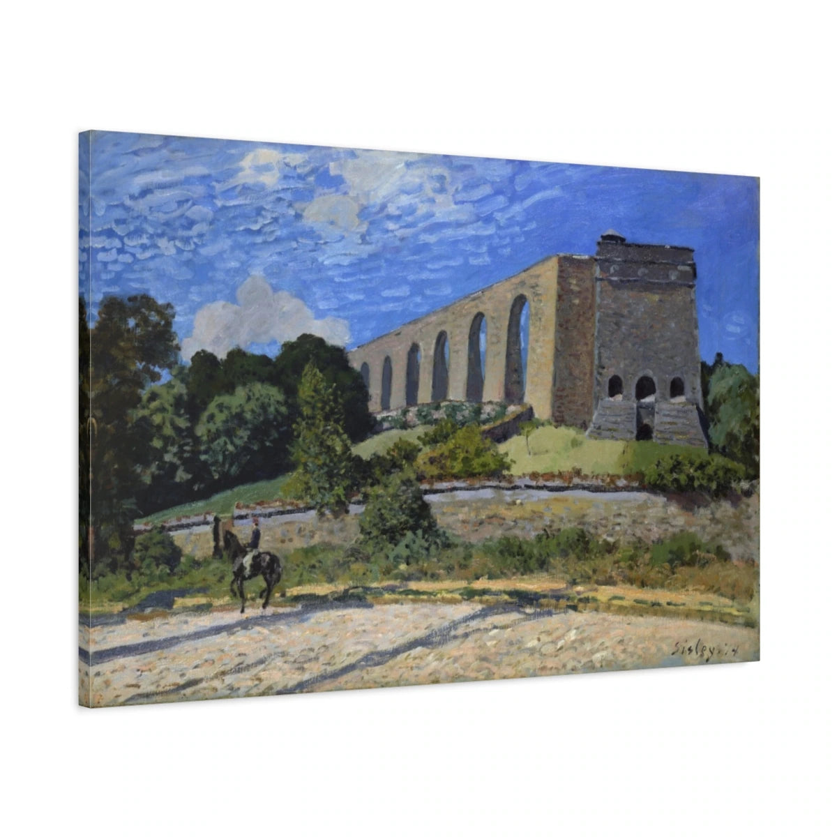 Tableau L'Aqueduc de Marly – Alfred Sisley - toile 3D avec bords imprimés - Art Virtuoso