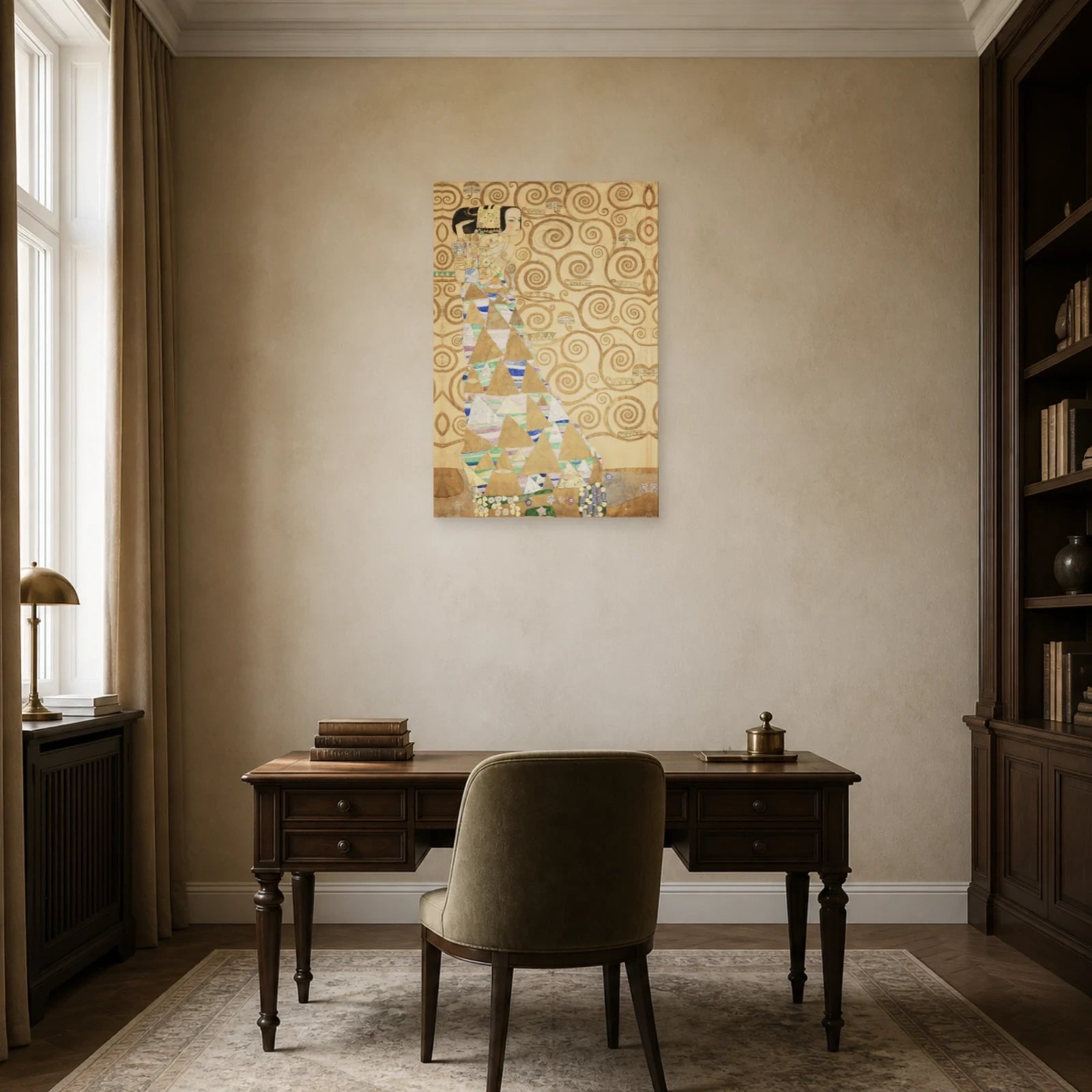 Tableau L’Attente de Gustav Klimt – Frise Stoclet dans un bureau - Art Virtuoso