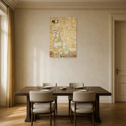 Tableau L’Attente de Gustav Klimt – Frise Stoclet dans une salle à manger - Art Virtuoso