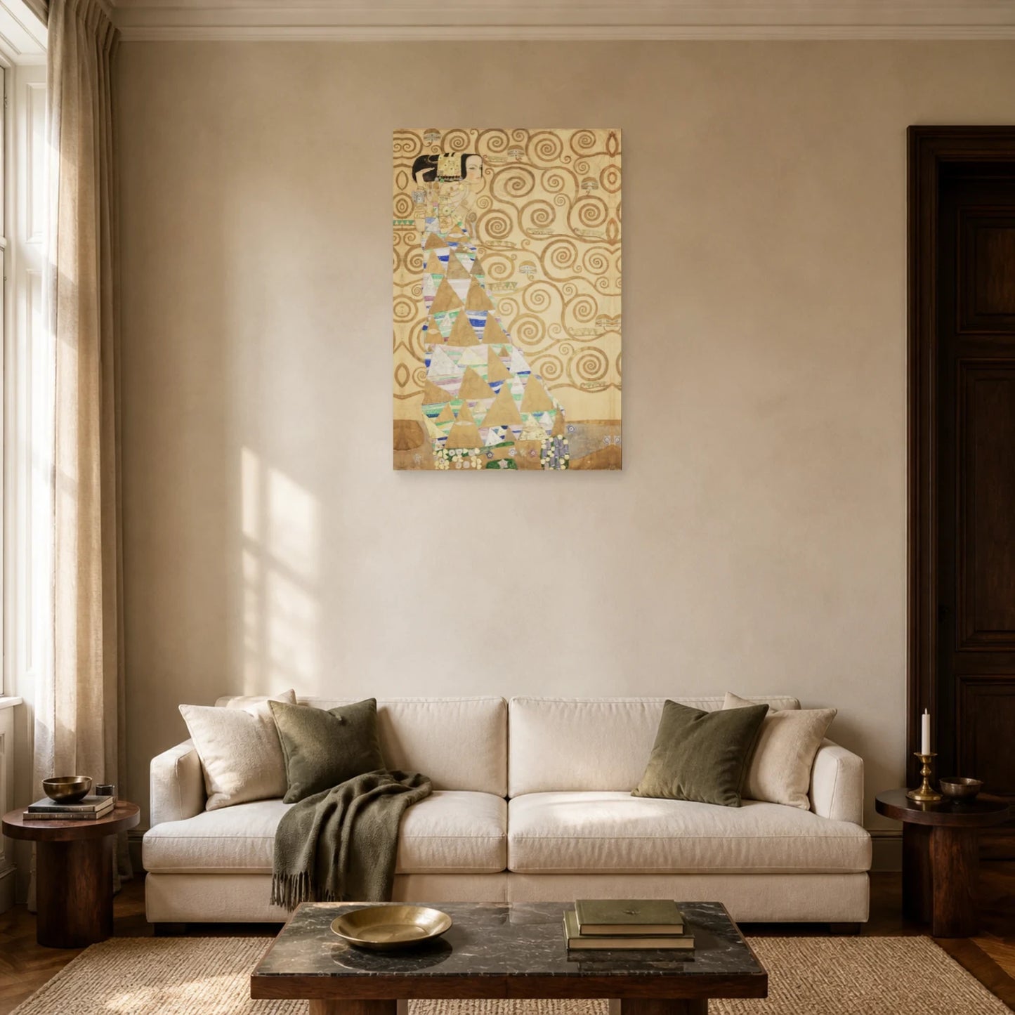 Tableau L’Attente de Gustav Klimt – Frise Stoclet dans un salon - Art Virtuoso