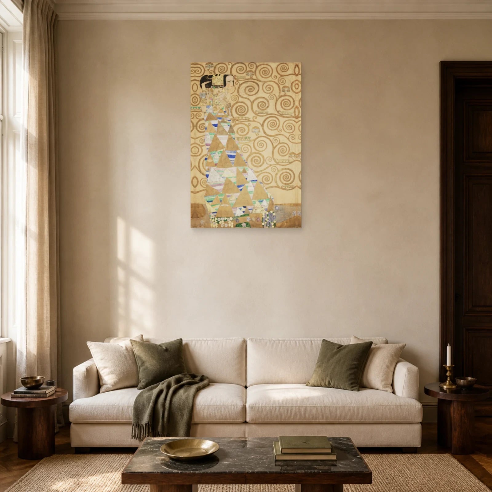 Tableau L’Attente de Gustav Klimt – Frise Stoclet dans un salon - Art Virtuoso