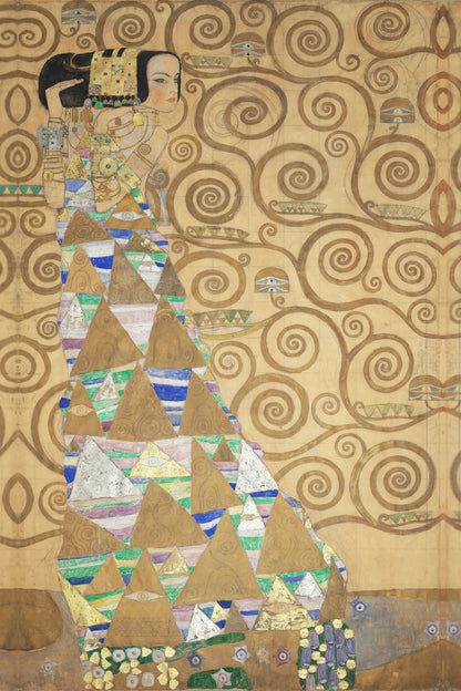 Tableau L’Attente de Gustav Klimt – Frise Stoclet – reproduction fidèle sur toile, format S