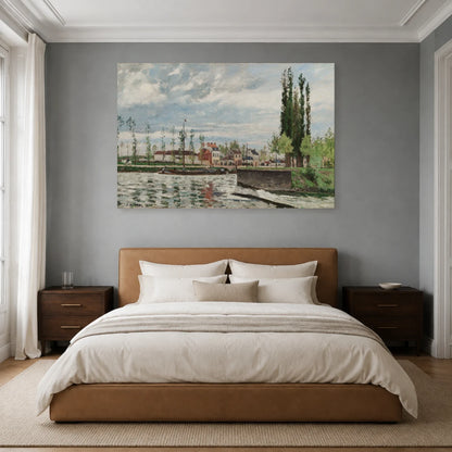 Tableau L'Écluse à Pontoise – Camille Pissarro dans une chambre - Art Virtuoso