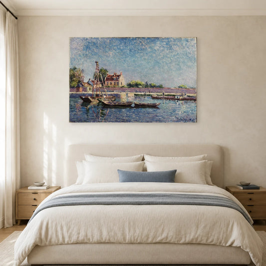 Tableau L'Écluse de Saint-Mammès – Alfred Sisley dans une chambre - Art Virtuoso