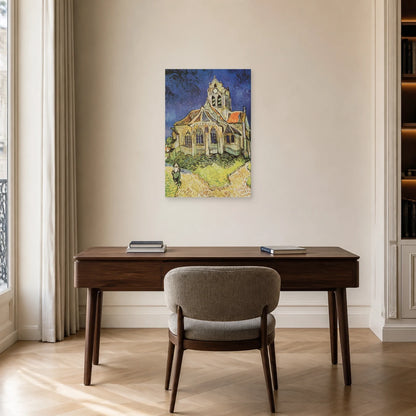 Tableau L’Église d’Auvers – Vincent van Gogh dans un bureau - Art Virtuoso
