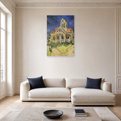 Tableau L’Église d’Auvers – Vincent van Gogh dans un salon - Art Virtuoso