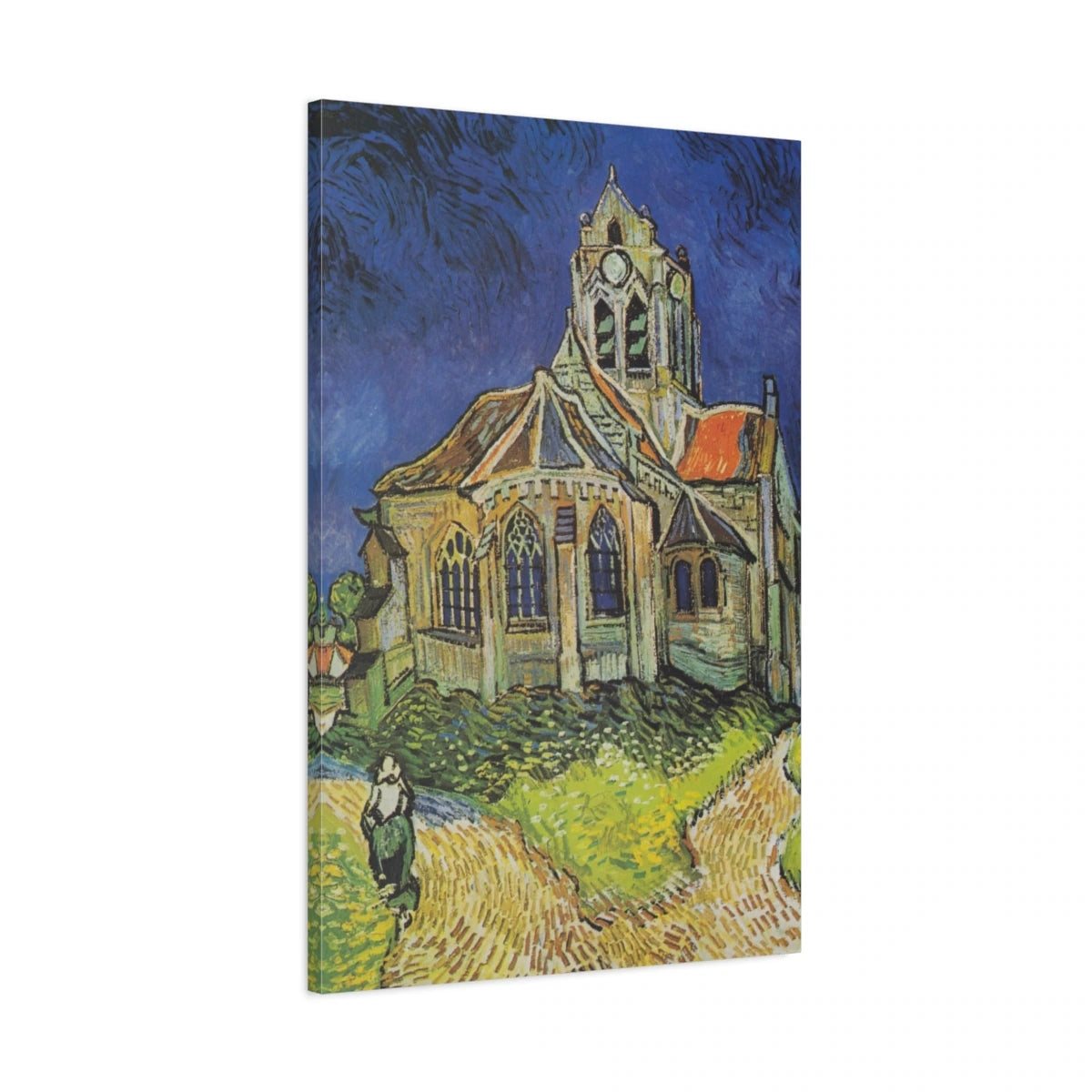 Tableau L’Église d’Auvers – Vincent van Gogh - toile 3D avec bords imprimés - Art Virtuoso