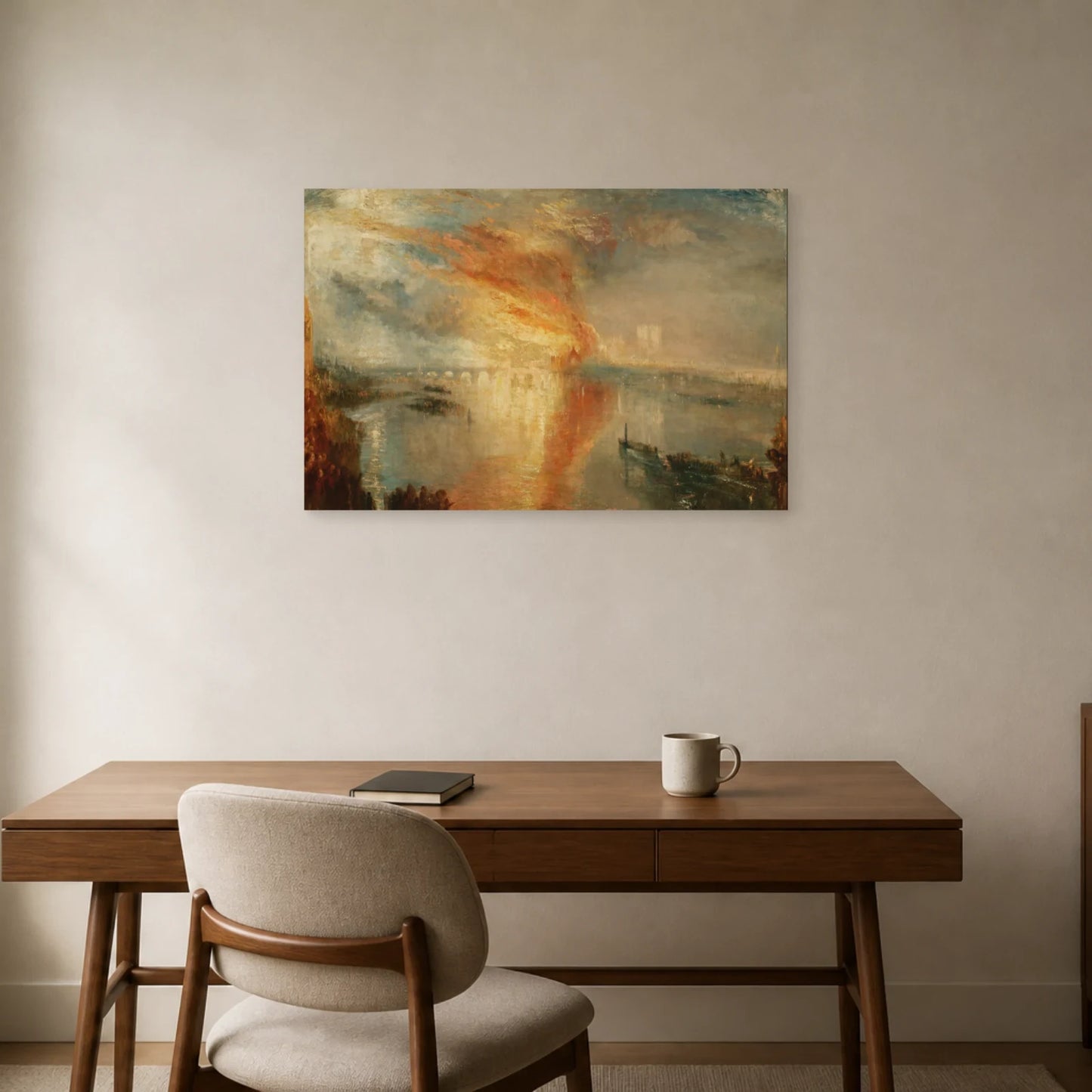 Tableau L’Incendie des Chambres du Parlement – William Turner dans un bureau - Art Virtuoso