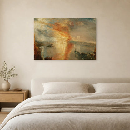 Tableau L’Incendie des Chambres du Parlement – William Turner dans une chambre - Art Virtuoso