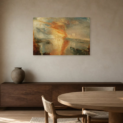 Tableau L’Incendie des Chambres du Parlement – William Turner dans une salle à manger - Art Virtuoso