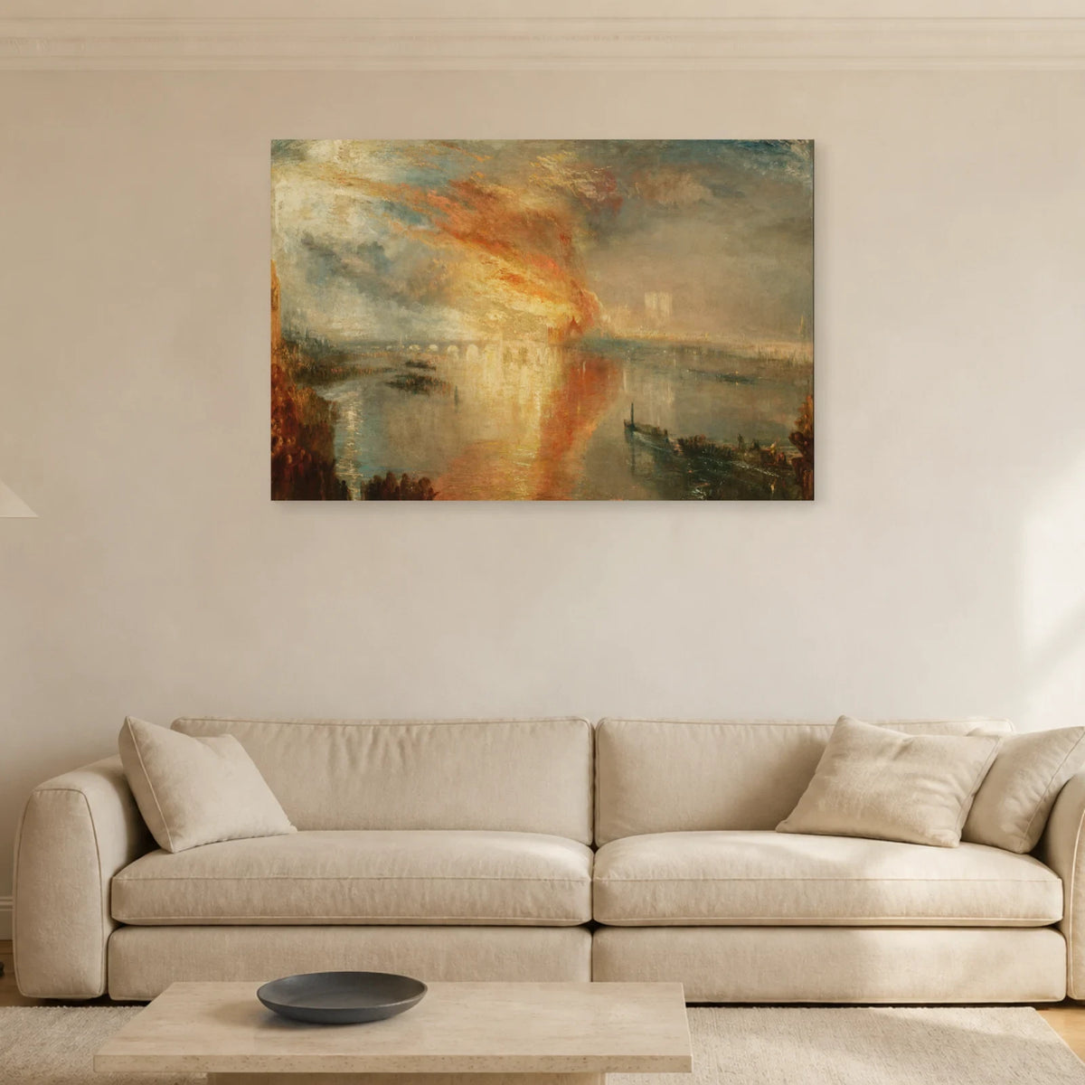 Tableau L’Incendie des Chambres du Parlement – William Turner dans un salon - Art Virtuoso
