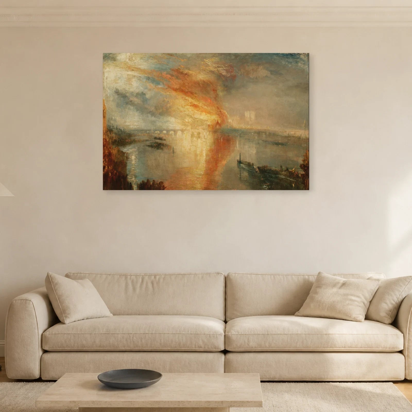 Tableau L’Incendie des Chambres du Parlement – William Turner dans un salon - Art Virtuoso