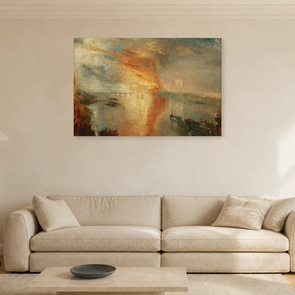 Tableau L’Incendie des Chambres du Parlement – William Turner dans un salon - Art Virtuoso