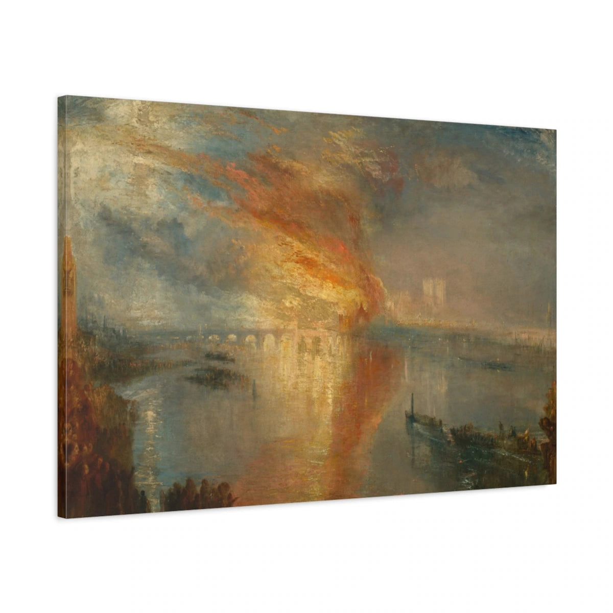 Tableau L’Incendie des Chambres du Parlement – William Turner - toile 3D avec bords imprimés - Art Virtuoso