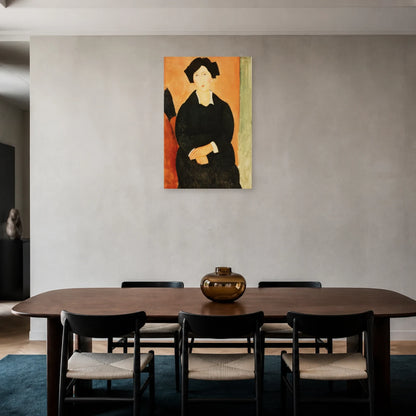 Tableau L’Italienne – Amedeo Modigliani dans une salle à manger - Art Virtuoso