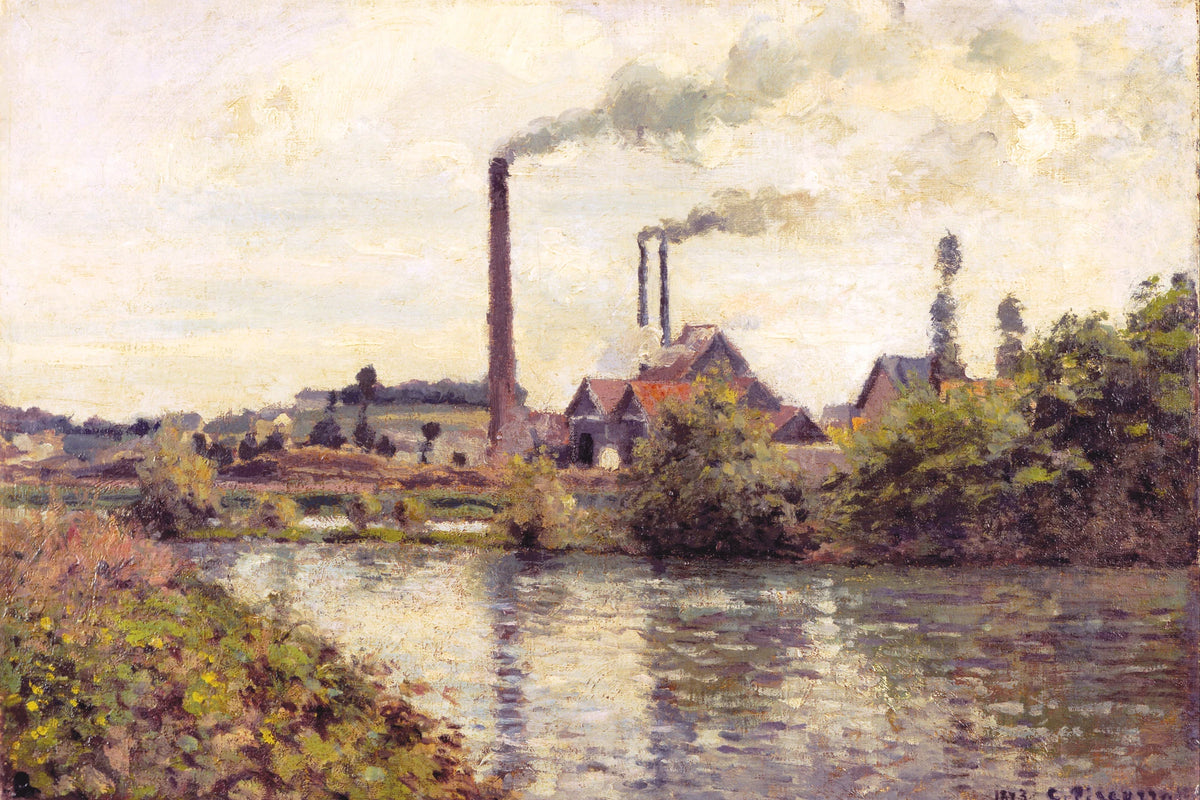 Tableau L'Usine à Pontoise – Camille Pissarro - impression sur toile, format M