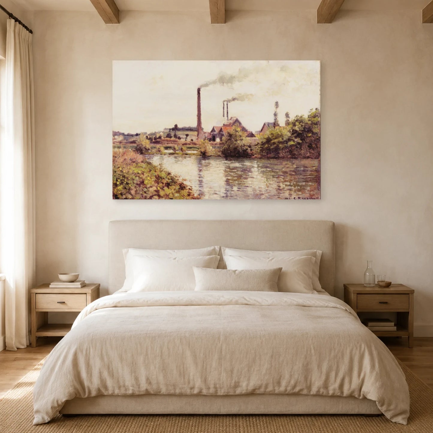 Tableau L'Usine à Pontoise – Camille Pissarro dans une chambre - Art Virtuoso