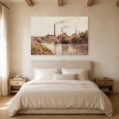 Tableau L'Usine à Pontoise – Camille Pissarro dans une chambre - Art Virtuoso