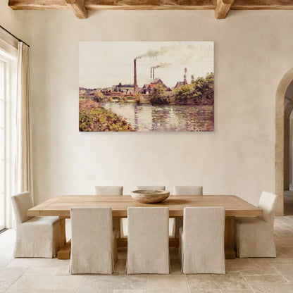 Tableau L'Usine à Pontoise – Camille Pissarro dans une salle à manger - Art Virtuoso