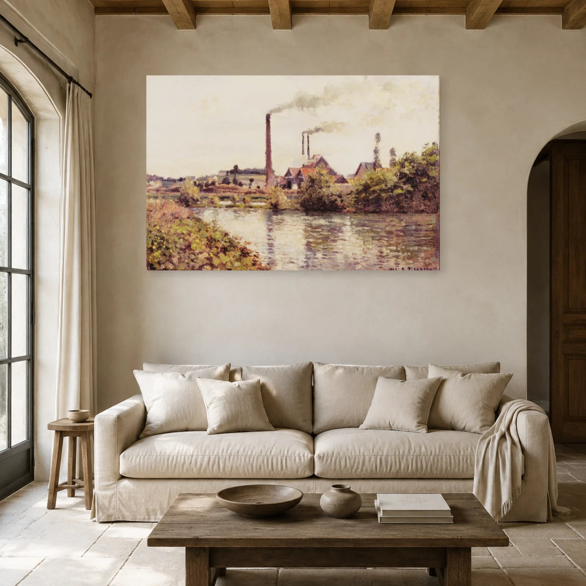 Tableau L'Usine à Pontoise – Camille Pissarro dans un salon - Art Virtuoso