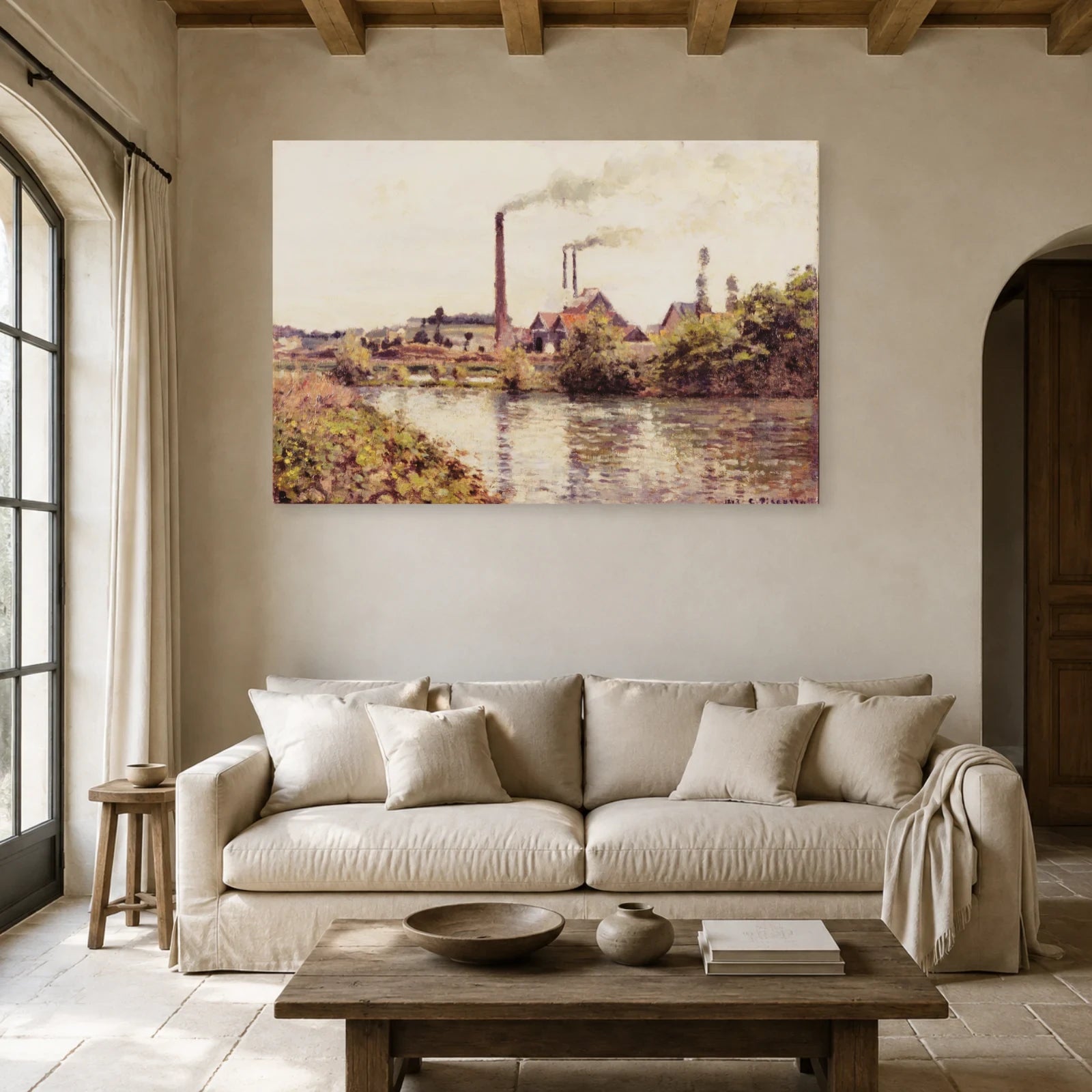 Tableau L'Usine à Pontoise – Camille Pissarro dans un salon - Art Virtuoso