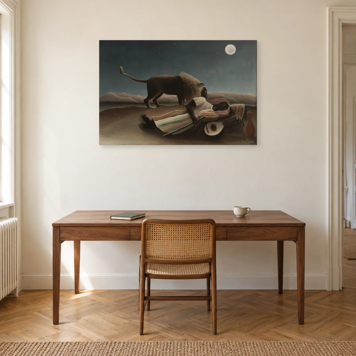Tableau La Bohémienne endormie – Henri Rousseau dans un bureau - Art Virtuoso