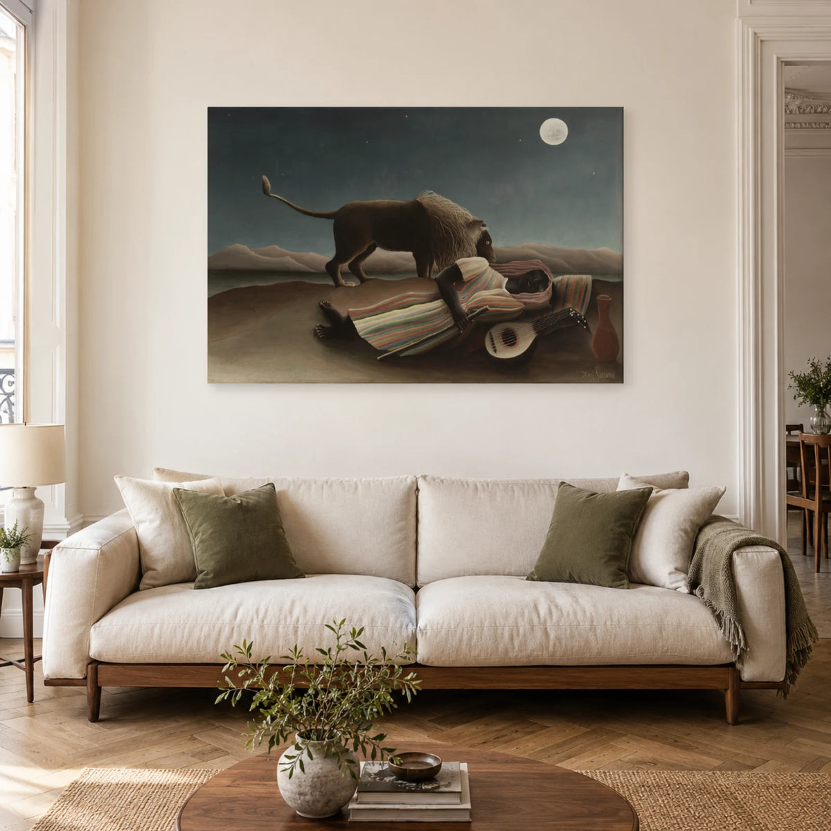 Tableau La Bohémienne endormie – Henri Rousseau dans un salon - Art Virtuoso