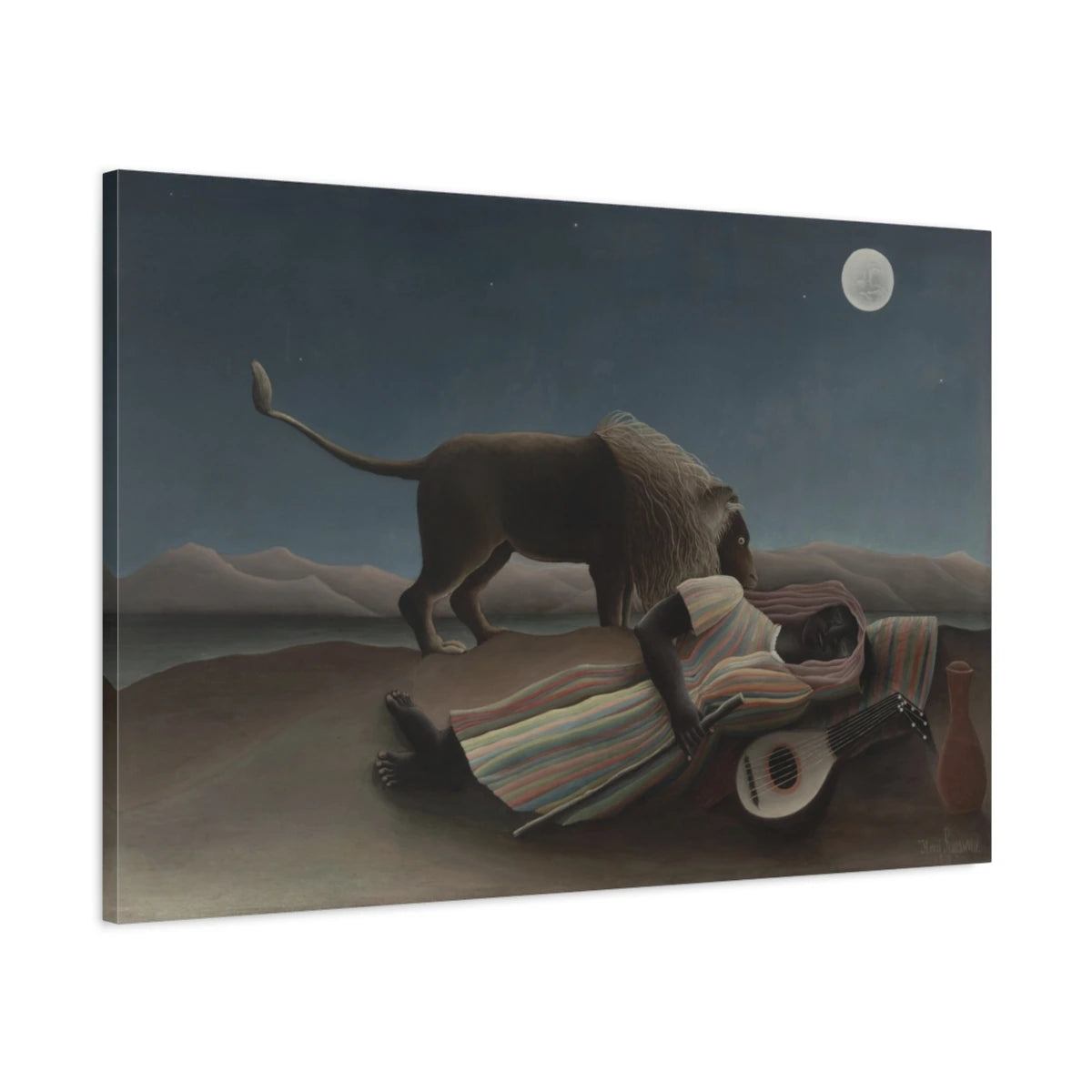 Tableau La Bohémienne endormie – Henri Rousseau - toile 3D avec bords imprimés - Art Virtuoso