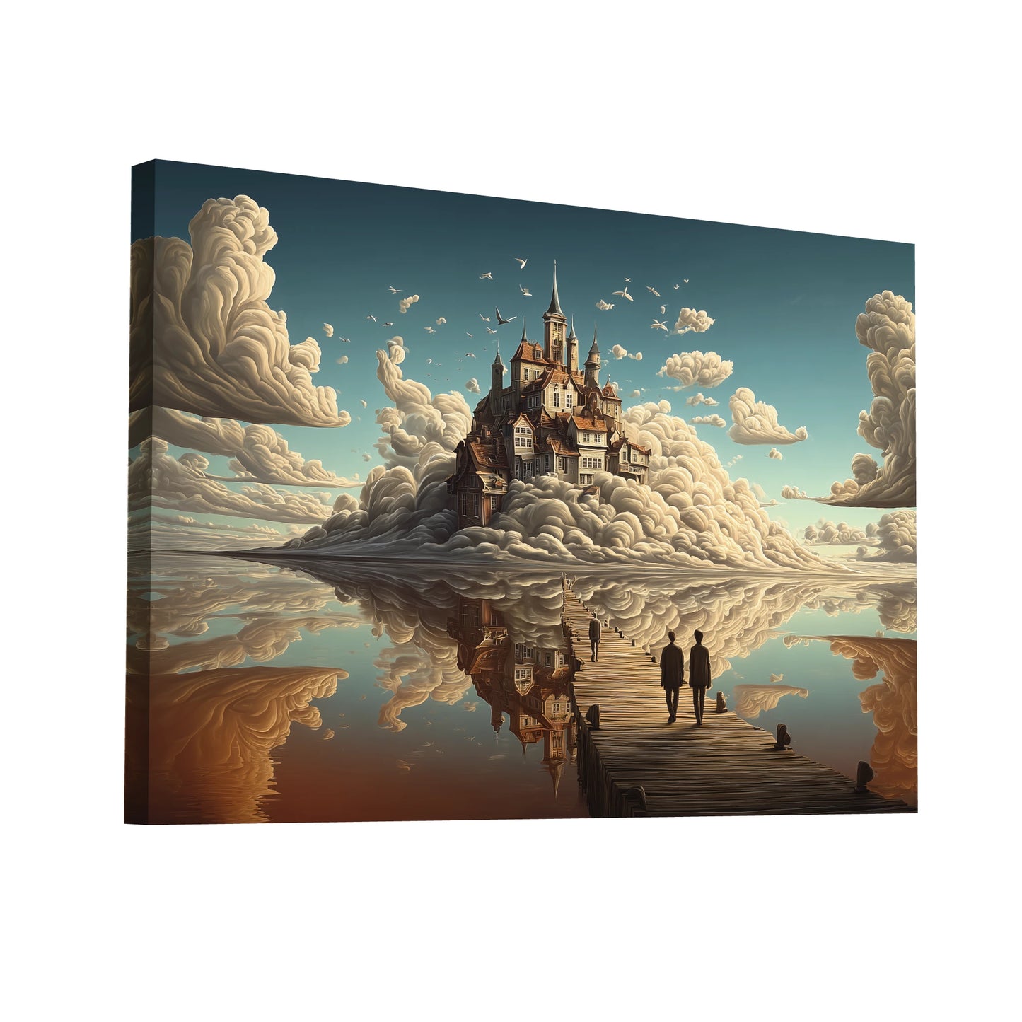 Product Hero 3D WebP Tableau - La Cité surréaliste sur les Nuages - Art Virtuoso