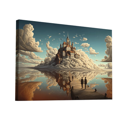 Product Hero 3D WebP Tableau - La Cité surréaliste sur les Nuages - Art Virtuoso