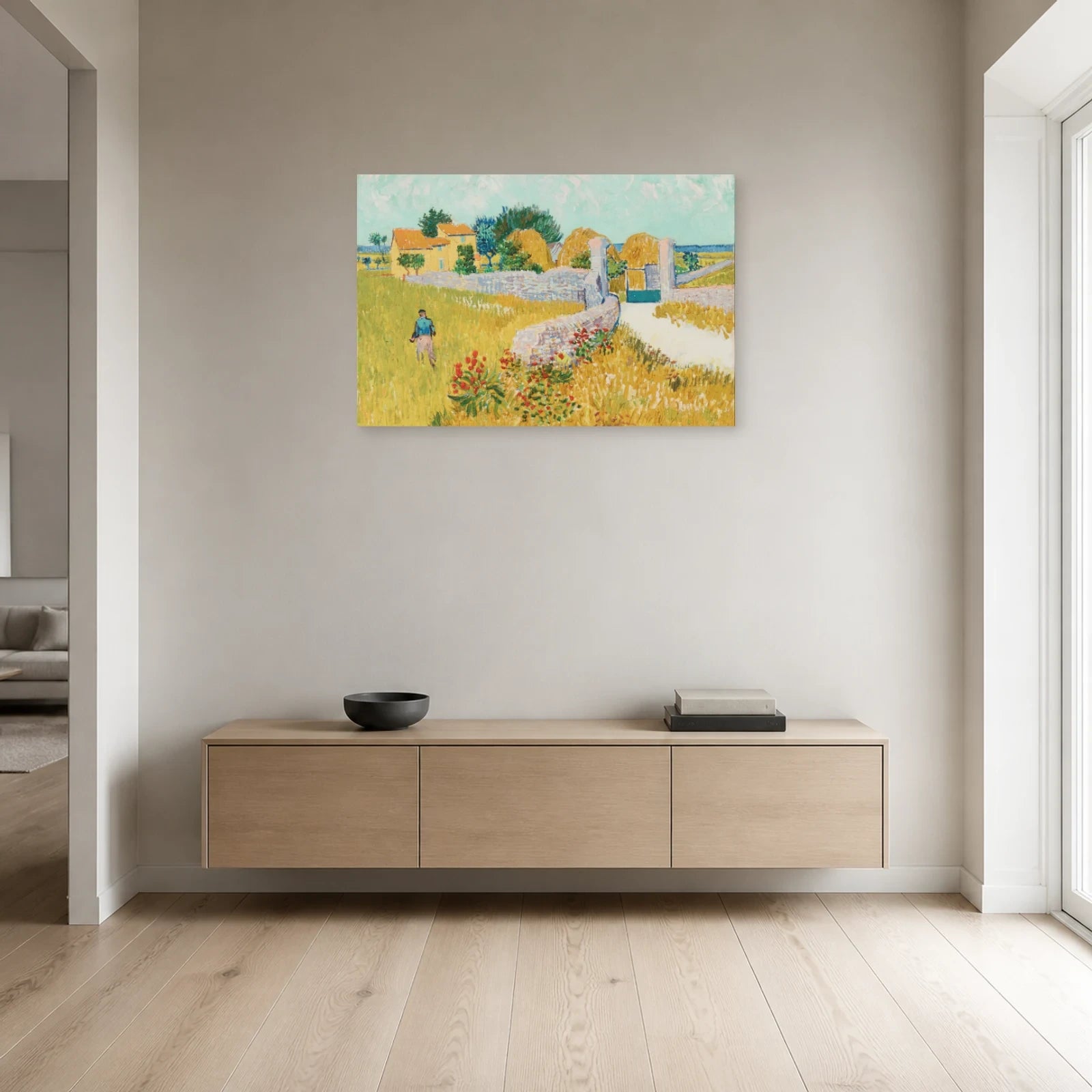 Tableau Ferme en Provence – Vincent van Gogh dans une entrée ou un couloir - Art Virtuoso
