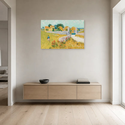 Tableau Ferme en Provence – Vincent van Gogh dans une entrée ou un couloir - Art Virtuoso