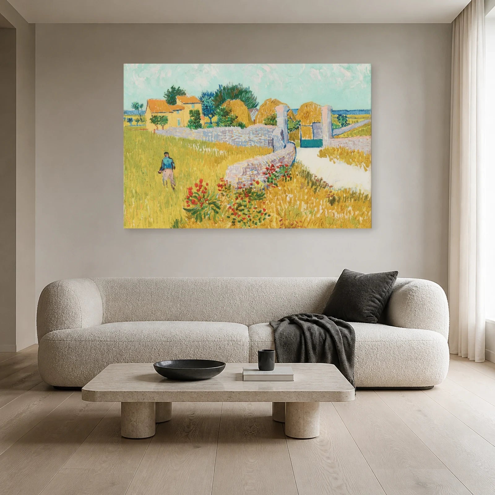 Tableau Ferme en Provence – Vincent van Gogh dans un salon - Art Virtuoso