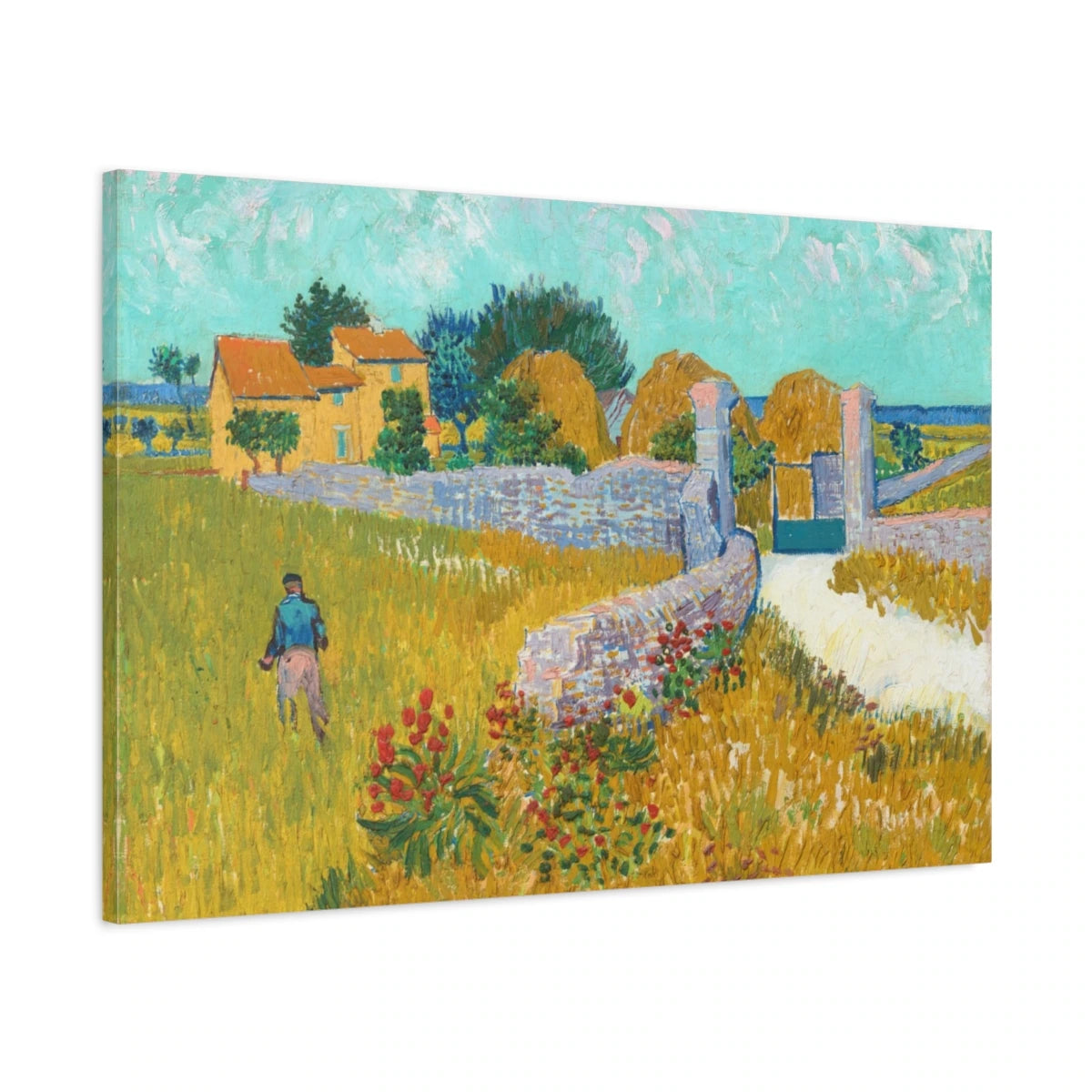 Tableau Ferme en Provence – Vincent van Gogh - toile 3D avec bords imprimés - Art Virtuoso