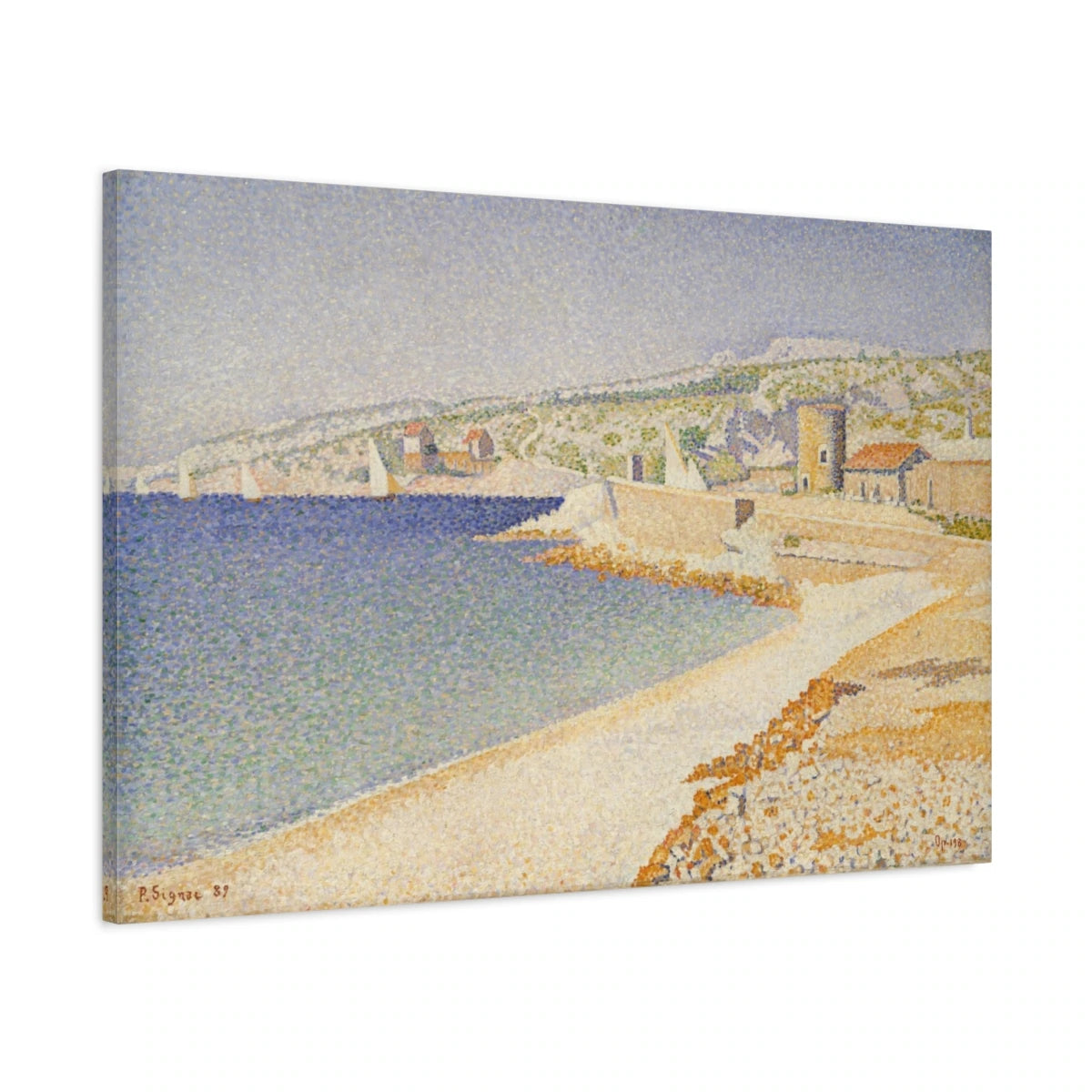 Tableau La Jetée à Cassis, Opus 198 – Paul Signac - toile 3D avec bords imprimés - Art Virtuoso