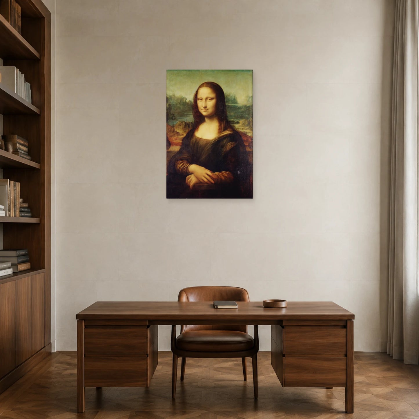 Tableau La Joconde – Léonard de Vinci dans un bureau - Art Virtuoso