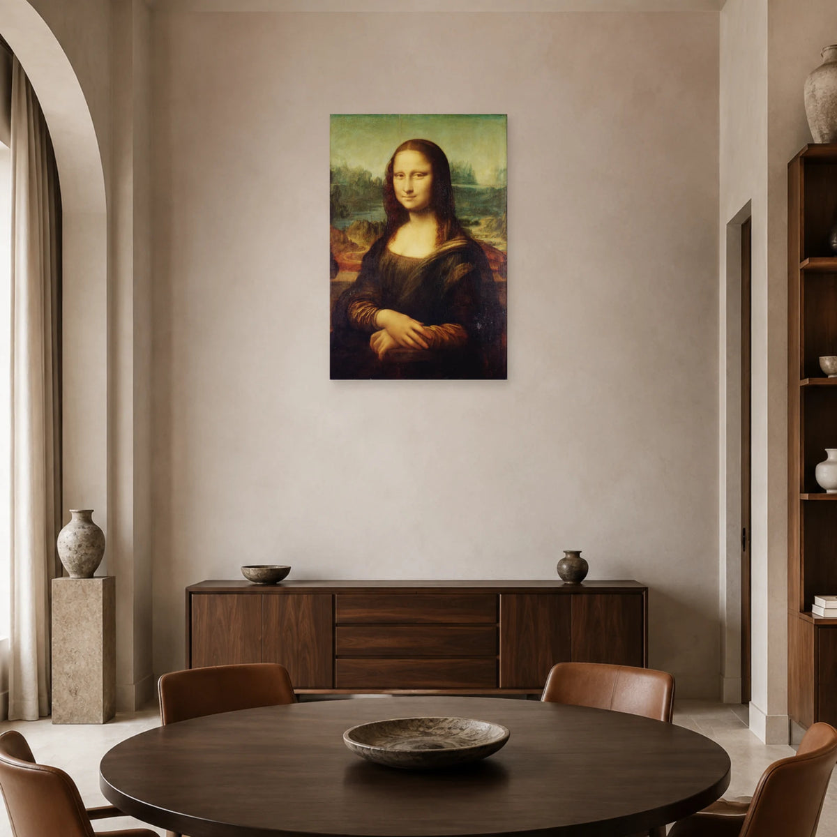 Tableau La Joconde – Léonard de Vinci dans une salle à manger - Art Virtuoso