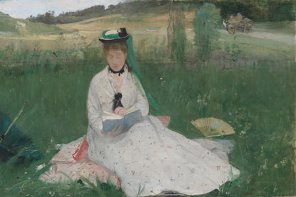 Tableau La Lecture de Berthe Morisot – L’Ombrelle verte - impression sur toile, format M