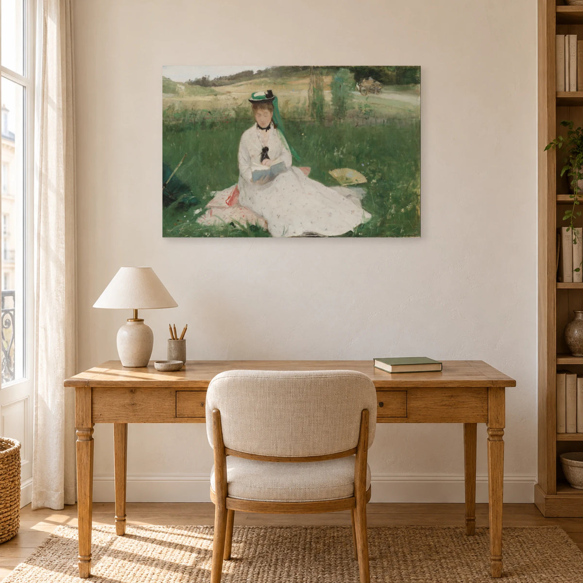 Tableau La Lecture de Berthe Morisot – L’Ombrelle verte dans un bureau - Art Virtuoso