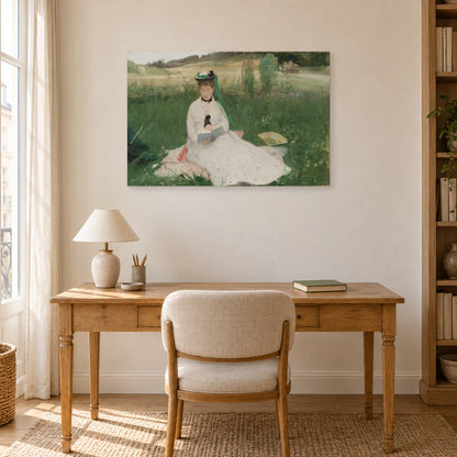 Tableau La Lecture de Berthe Morisot – L’Ombrelle verte dans un bureau - Art Virtuoso