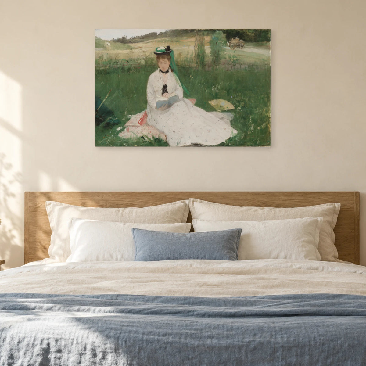 Tableau La Lecture de Berthe Morisot – L’Ombrelle verte dans une chambre - Art Virtuoso