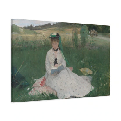 Tableau La Lecture de Berthe Morisot – L’Ombrelle verte - toile 3D avec bords imprimés - Art Virtuoso