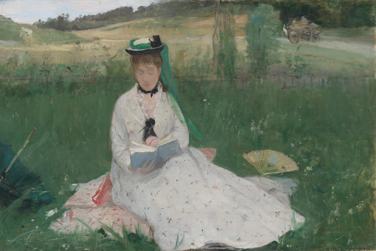 Tableau La Lecture de Berthe Morisot – L’Ombrelle verte - impression sur toile, format XL