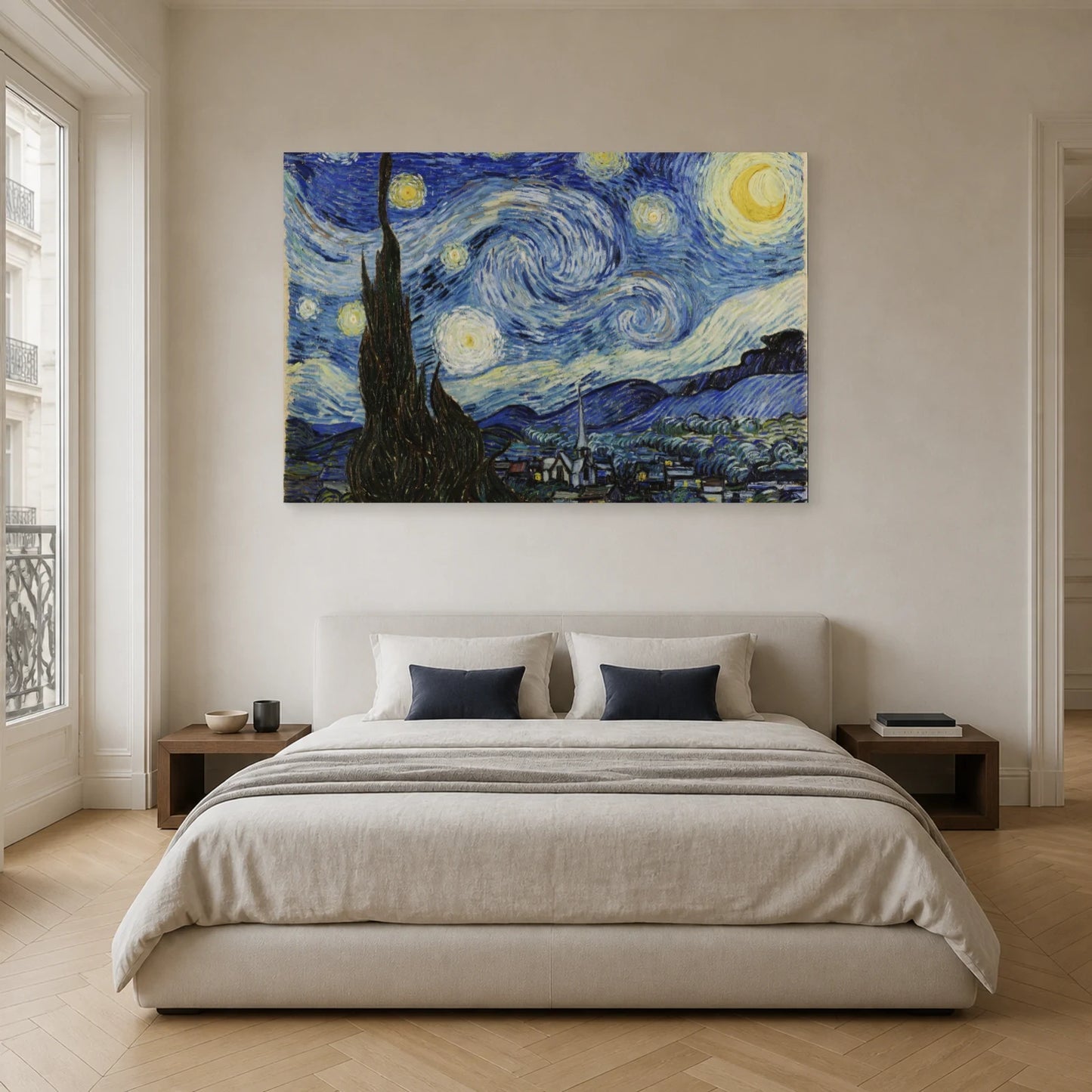 Tableau La Nuit étoilée – Vincent van Gogh dans une chambre - Art Virtuoso