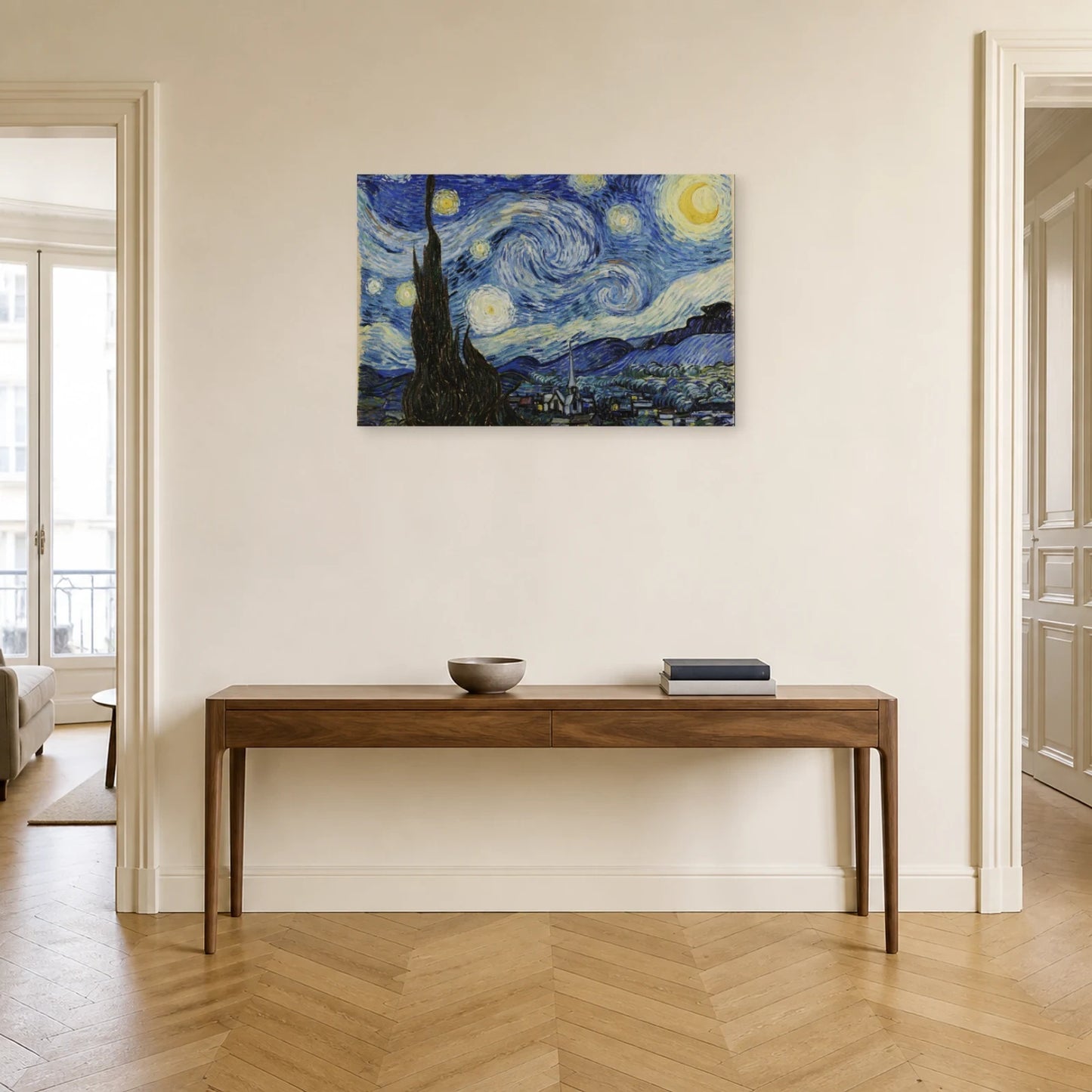 Tableau La Nuit étoilée – Vincent van Gogh dans une entrée ou un couloir - Art Virtuoso