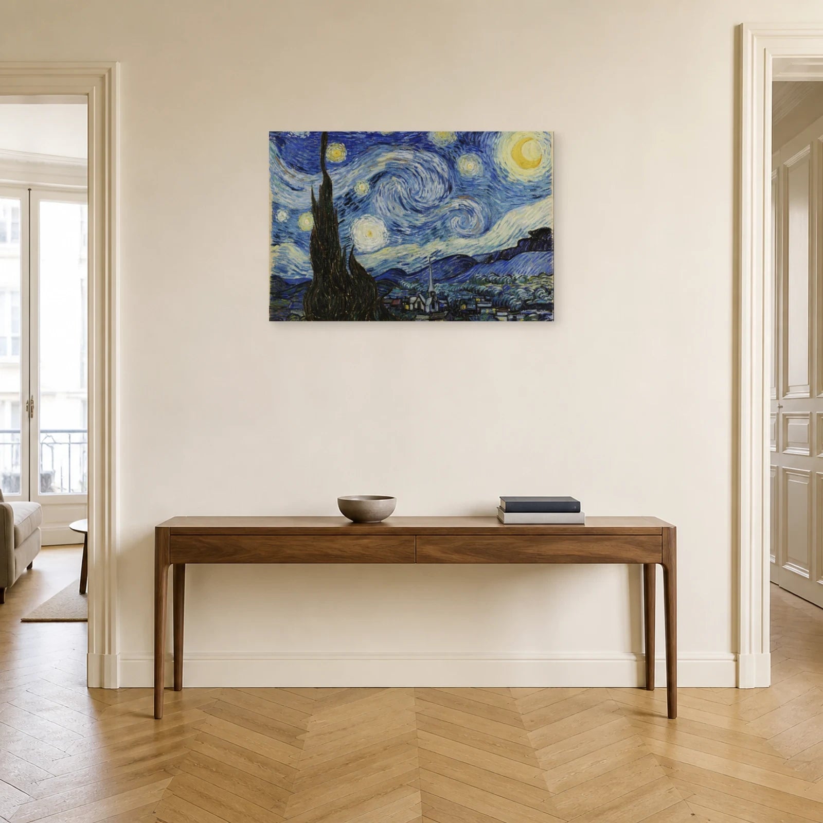 Tableau La Nuit étoilée – Vincent van Gogh dans une entrée ou un couloir - Art Virtuoso