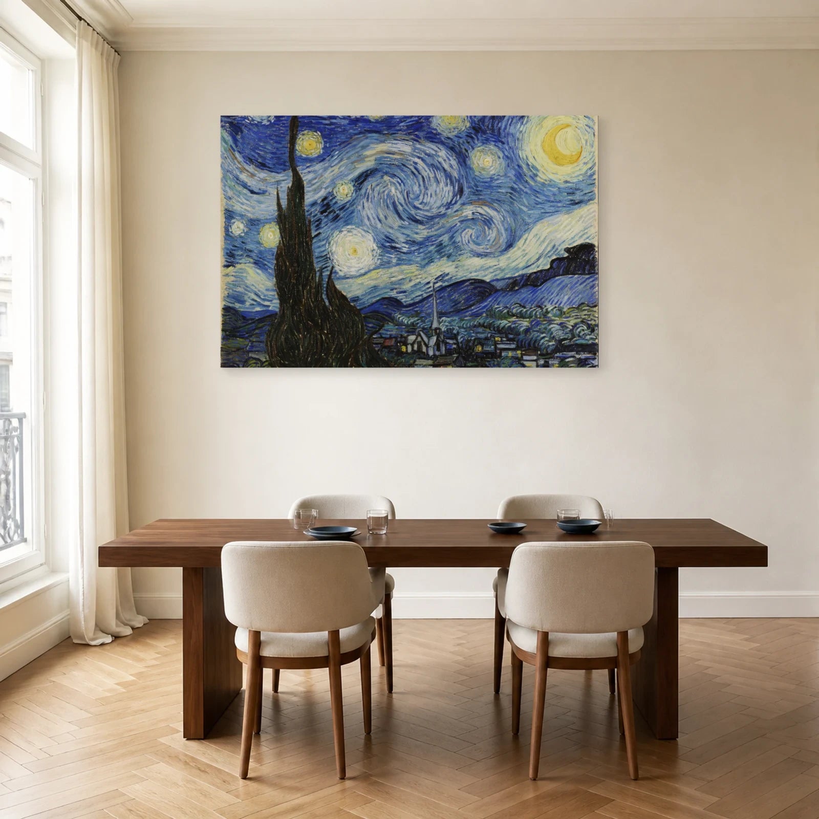 Tableau La Nuit étoilée – Vincent van Gogh dans une salle à manger - Art Virtuoso